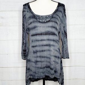 Lola P Boho Tie Dye Shark Bite Top